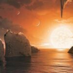 Recreación de cómo sería uno de los planetas habitables descubiertos por la NASA