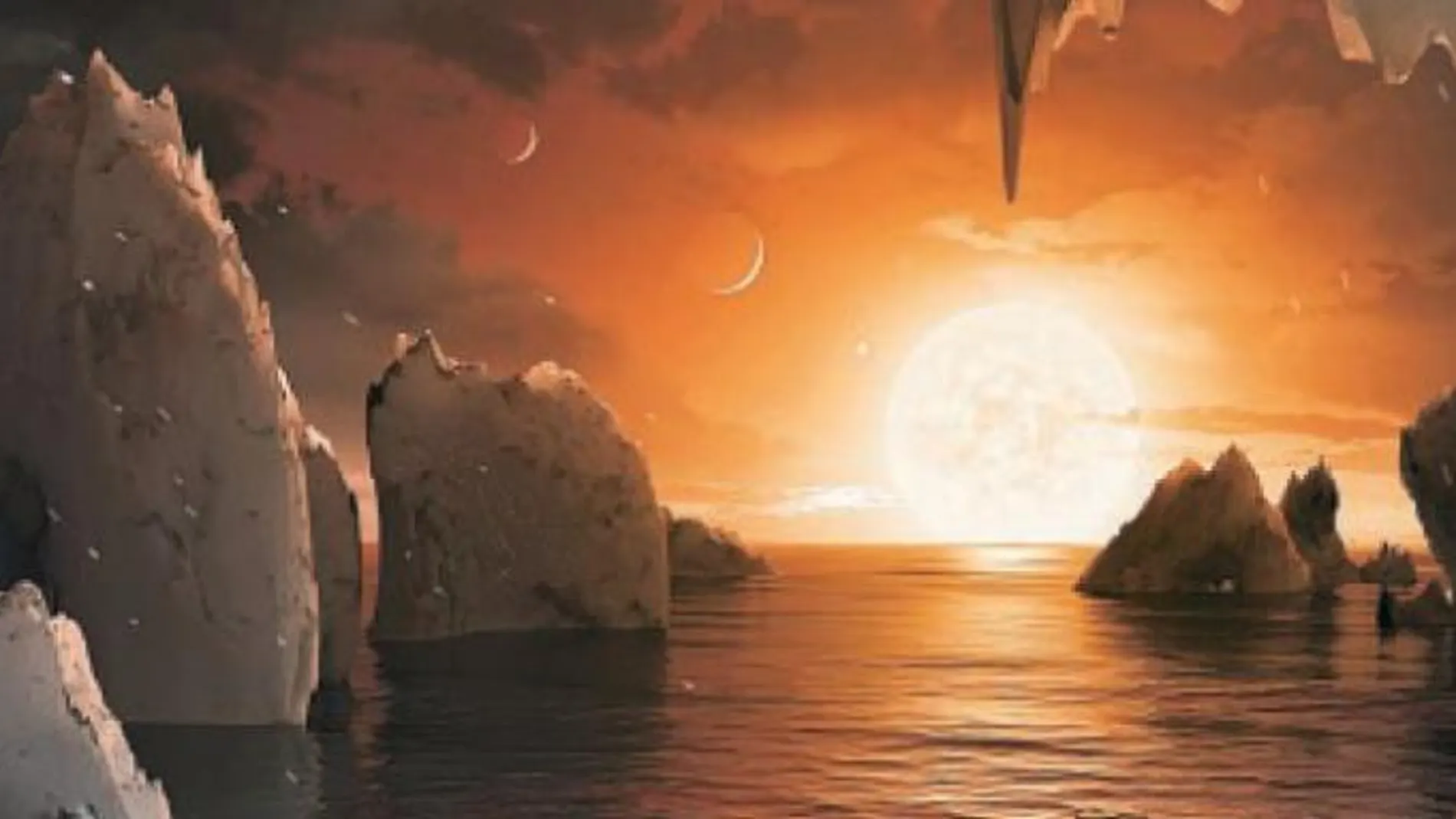 Recreación de cómo sería uno de los planetas habitables descubiertos por la NASA