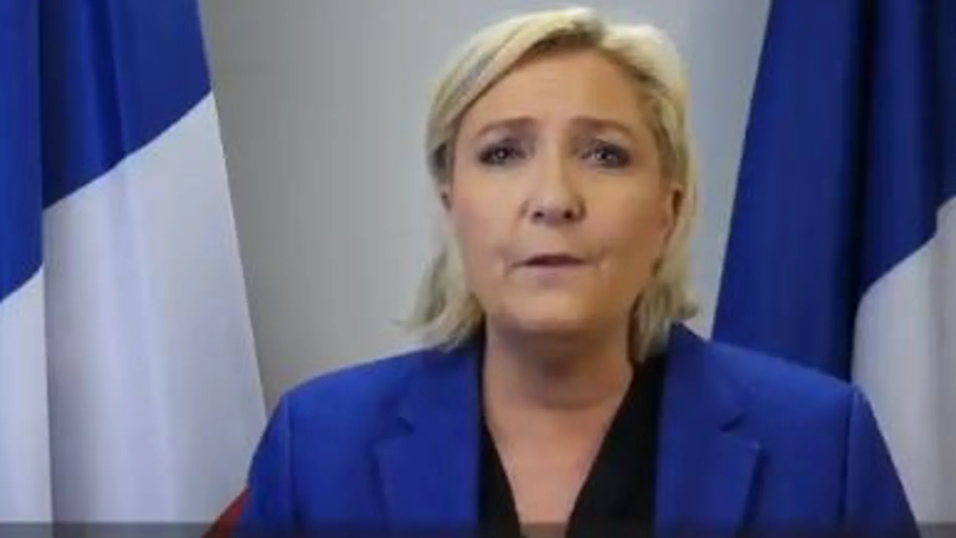 Imagen del vídeo en el que Marine Le Pen pide dinero a sus votantes