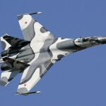 Un caza ruso de superioridad aérea Sukhoi Su-27