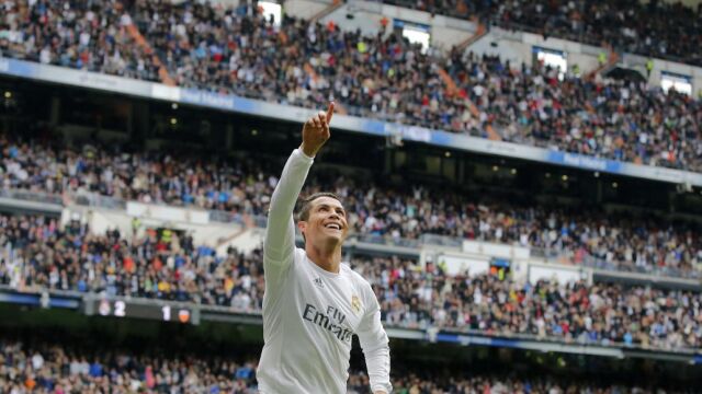 Cristiano Ronaldo celebra un gol marcado ante el valencia