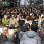 Imagen de ayer de la calle Preciados, que es de sentido bajada a la Puerta del Sol