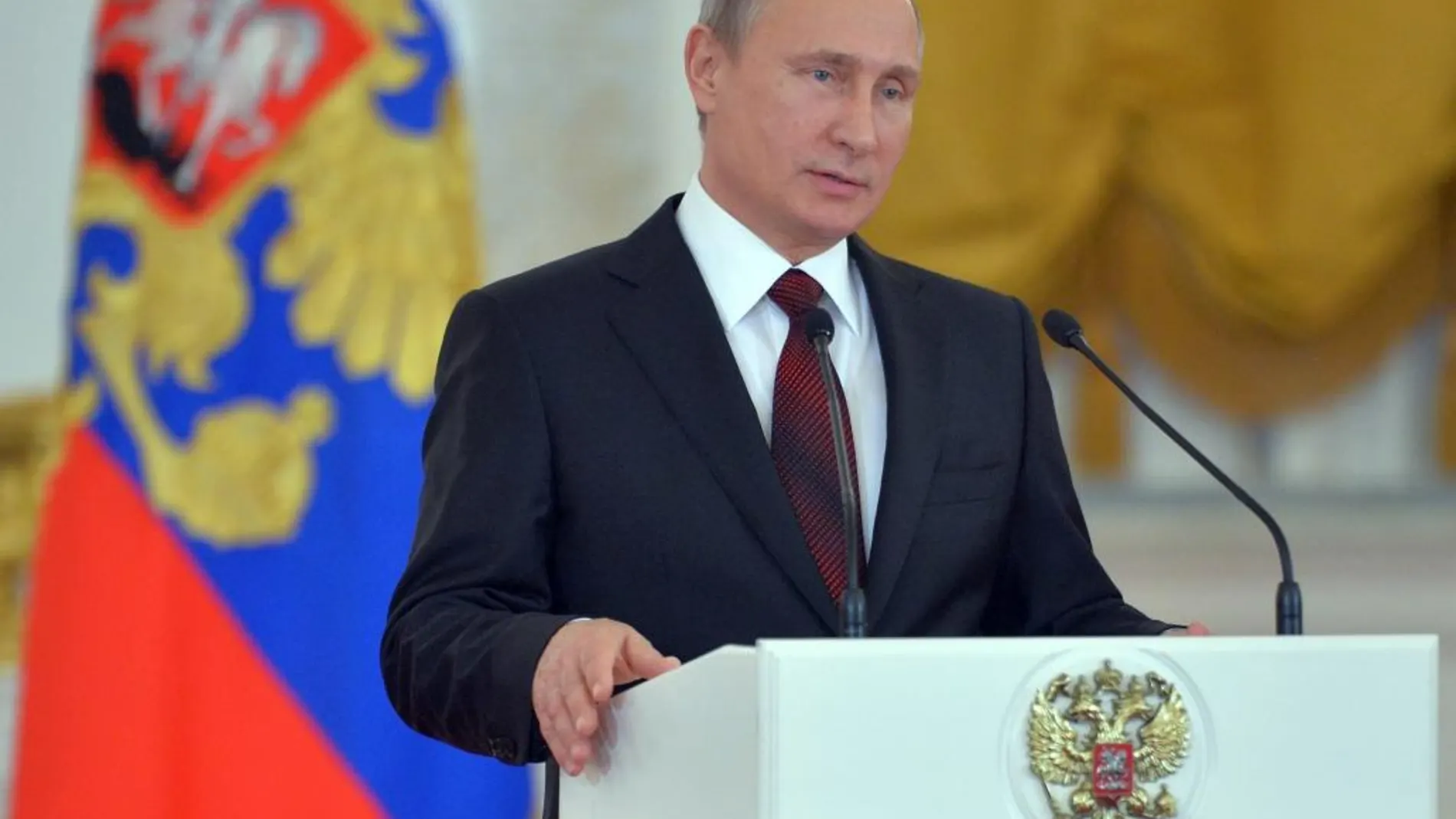 El presidente ruso, Vladimir Putin, pronuncia un discurso con motivo del Día de la Unidad del Pueblo, en Moscú