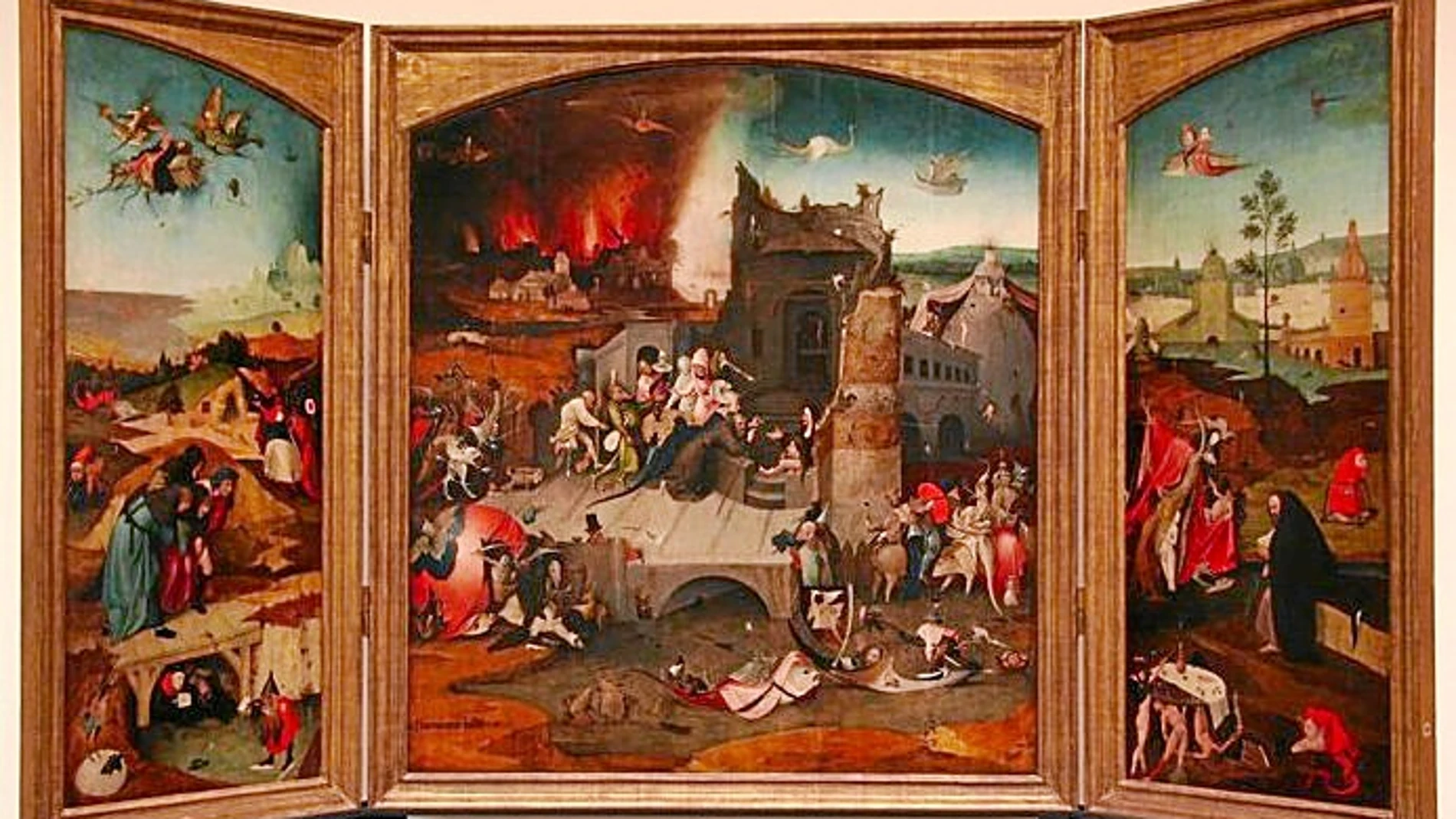 El Museo del Prado reunirá pinturas de El Bosco prestadas por grandes museos como las «Tentaciones de San Antonio», en la imagen