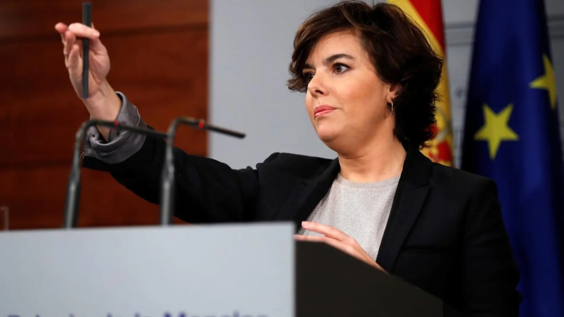 La vicepresidenta del Gobierno, Soraya Sáenz de Santamaría, el pasado día 16