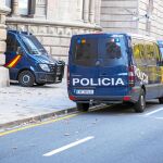 La Policía Nacional. en la sede del Tribunal Superior de Justicia de Cataluña