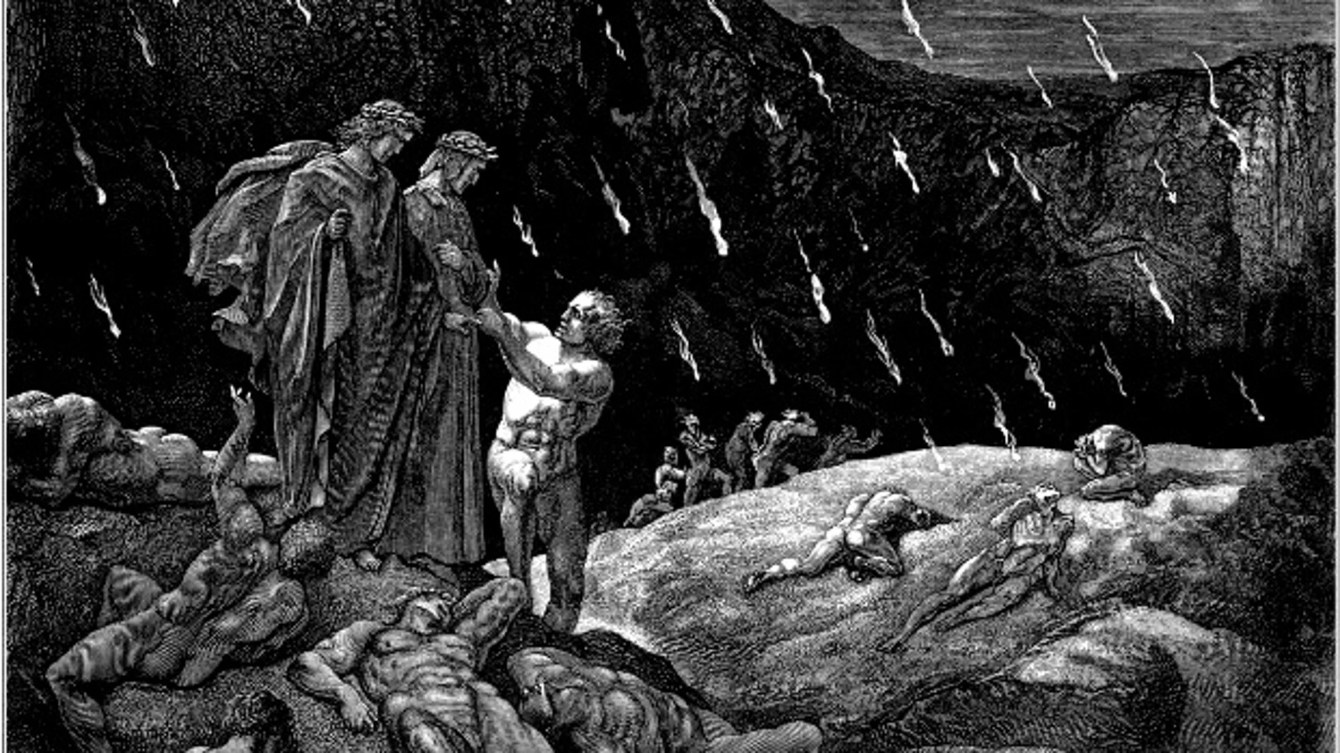 Ilustración de Gustav Doré sobre el Círculo de los Sodomitas en el Infierno