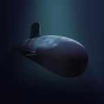 Un submarino bajo el agua