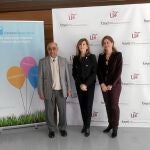 El profesor Anil Markandya (Cambio Climático de la ONU), Soledad Román (Fundación Roger Torné) y Rocío Yñíguez.