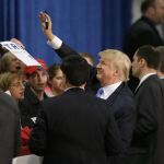 Donald Trump en un mitin de campaña en Iowa
