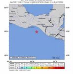 Fotografía cedida por el Servicio Geológico de los Estados Unidos que muestra un mapa de intensidad que muestra la ubicación del terremoto