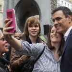 El líder del PSOE, Pedro Sánchez, ayer durante un acto en Álava