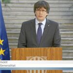 Ayer, TV3 grabó el mensaje de Carles Puigdemont rotulando que era el presidente de la Generalitat, ignorando que ha sido cesado
