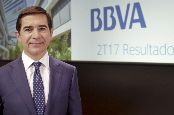 El consejero delegado de BBVA, Carlos Torres Vila, durante la presentación de los resultados.