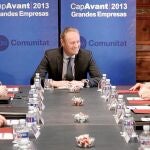 El presidente de la Generalitat, Alberto Fabra, en la reunión con las empresas de más 250 trabajadores