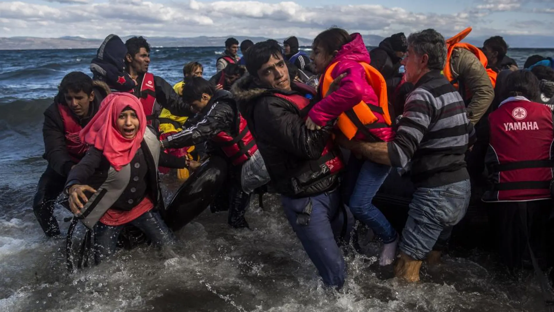 Inmigrantes llegan a la isla de Lesbos en una imagen de archivo.