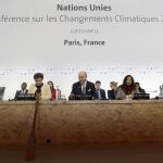 El ministro de Relaciones Exteriores de Francia, Laurent Fabius, durante la comparecencia ante los medios