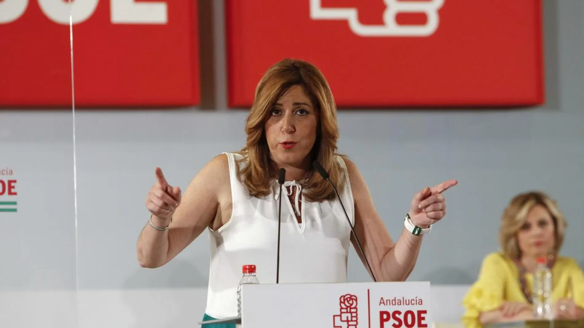 La secretaria general del PSOE-A, Susana Díaz, intervino ayer en el Comité Director del partido