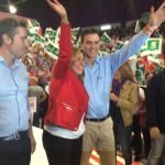 Pedro Sánchez y Susana Díaz coincidieron ayer en su primer acto conjunto para las elecciones generales
