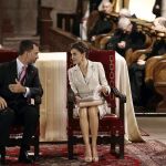Los Reyes durante la entrega del Premio Príncipe de Viana de la Cultura 2015