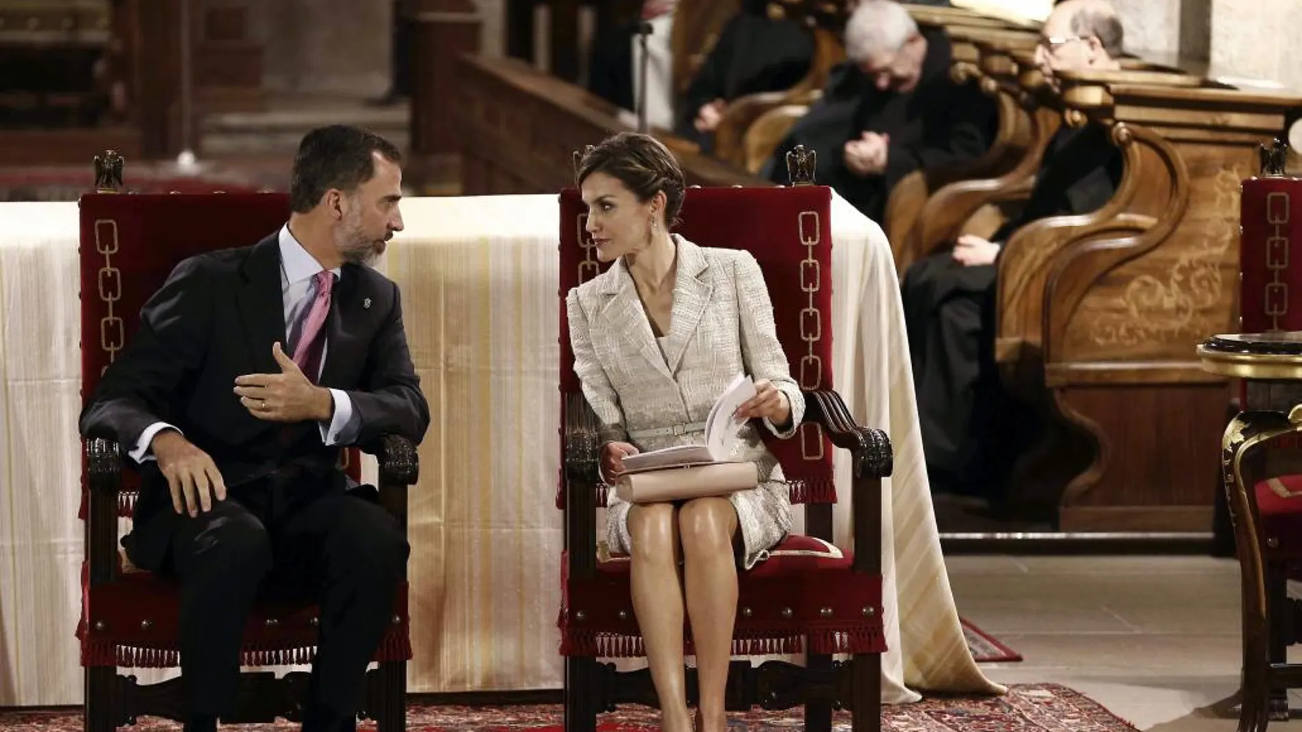 Los Reyes durante la entrega del Premio Príncipe de Viana de la Cultura 2015
