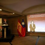 Instante de su intervención del embajador de Taiwán en España, Simón Shen Yeaw Ko.
