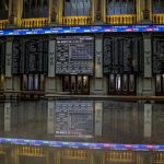Un panel informativo de la Bolsa de Madrid