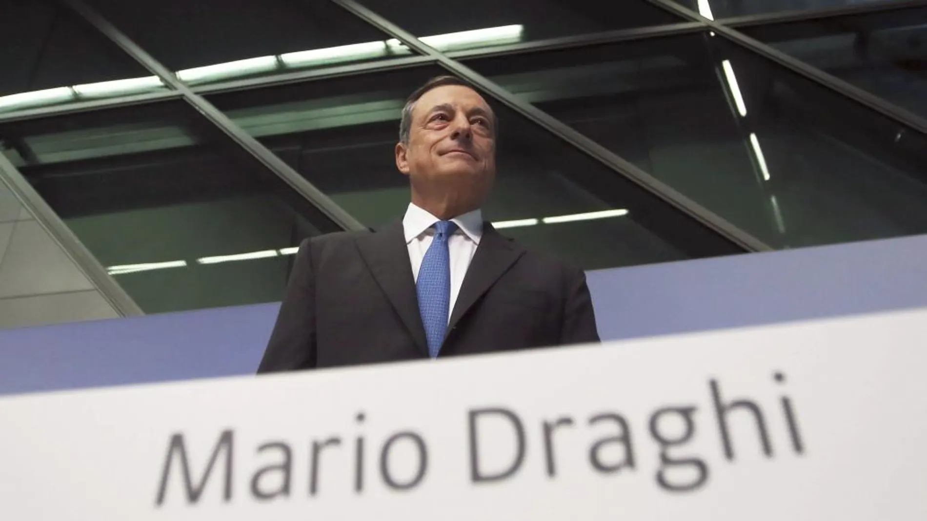 Mario Draghi, durante la rueda de prensa en Fráncfort.