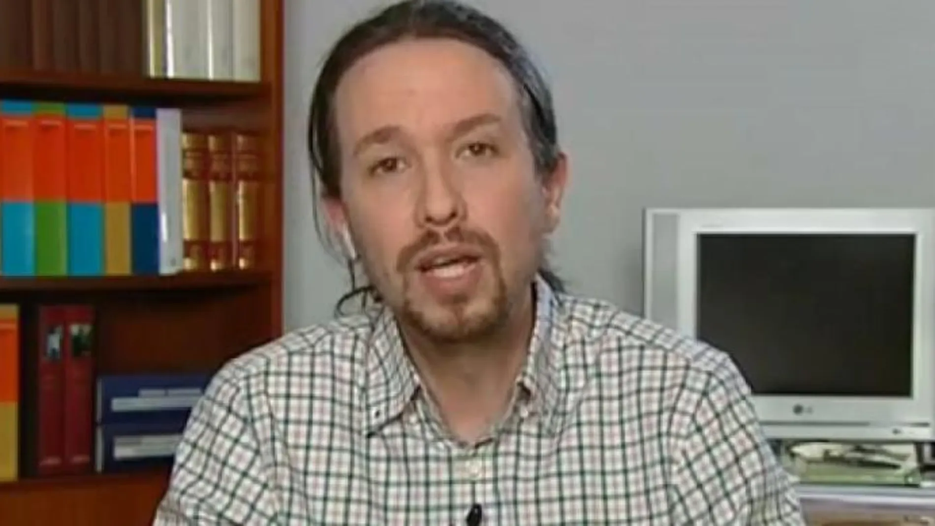 Pablo Iglesias, durante su entrevista en Telecinco.