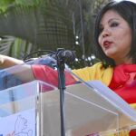 Gisela Mota pronuncia un discurso durante su investidura como alcaldesa de Temixco el pasado 1 de enero