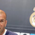 El entrenador del Real Madrid, Zinedine Zidane, durante la rueda de prensa