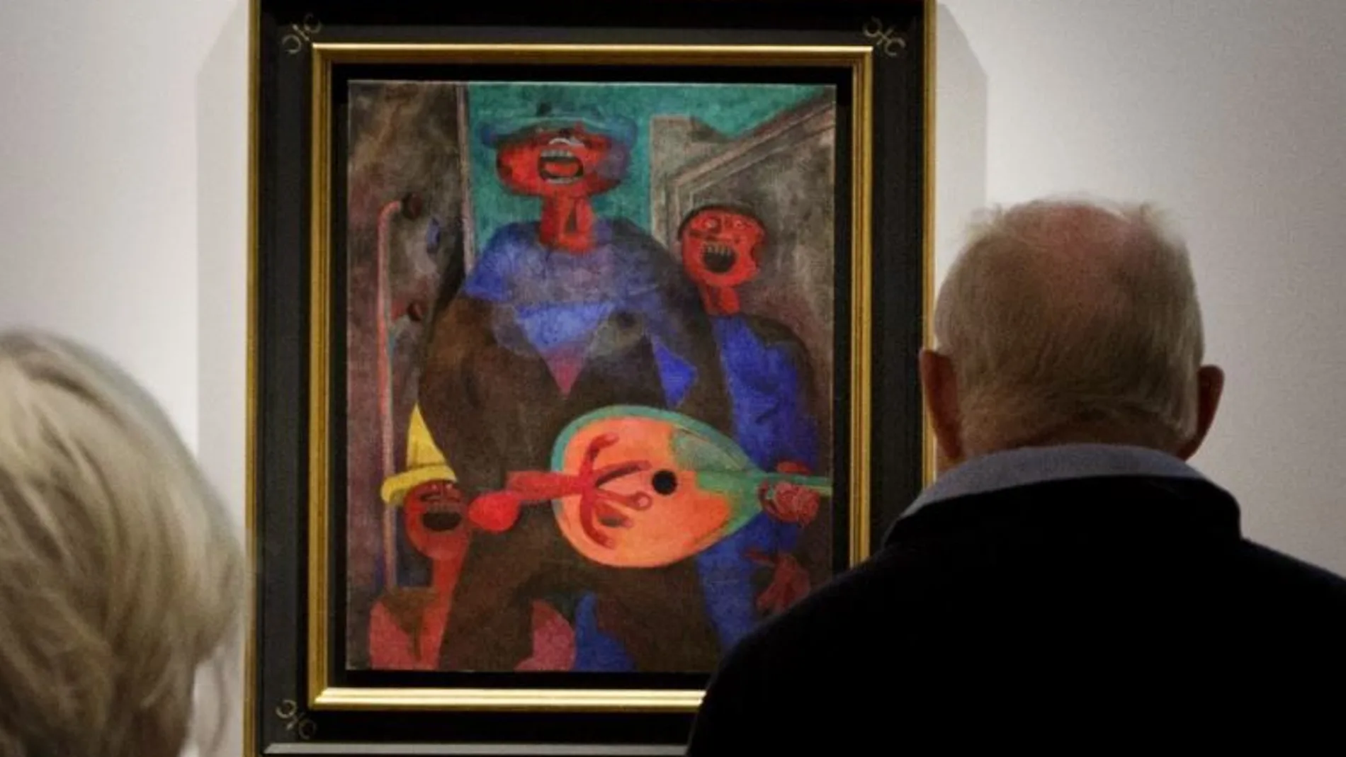 Vitsa del cuadro 'Maestros Cantores' del mexicano Rufino Tamayo en una subasta de la casa Christie's en Nueva York