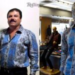 Imagen publicada por la revista Rolling Stone, de Joaquín Guzmán Loera, alias "El Chapo", en la entrevista que realizó el actor Sean Penn, al lado un maniquí vestido con una camisa igual a la que vestía
