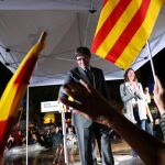 Carles Puigdemont, durante un acto pro referendendum