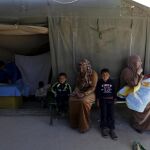 Refugiados sirios en un campo en la ciudad jordana de Mafraq