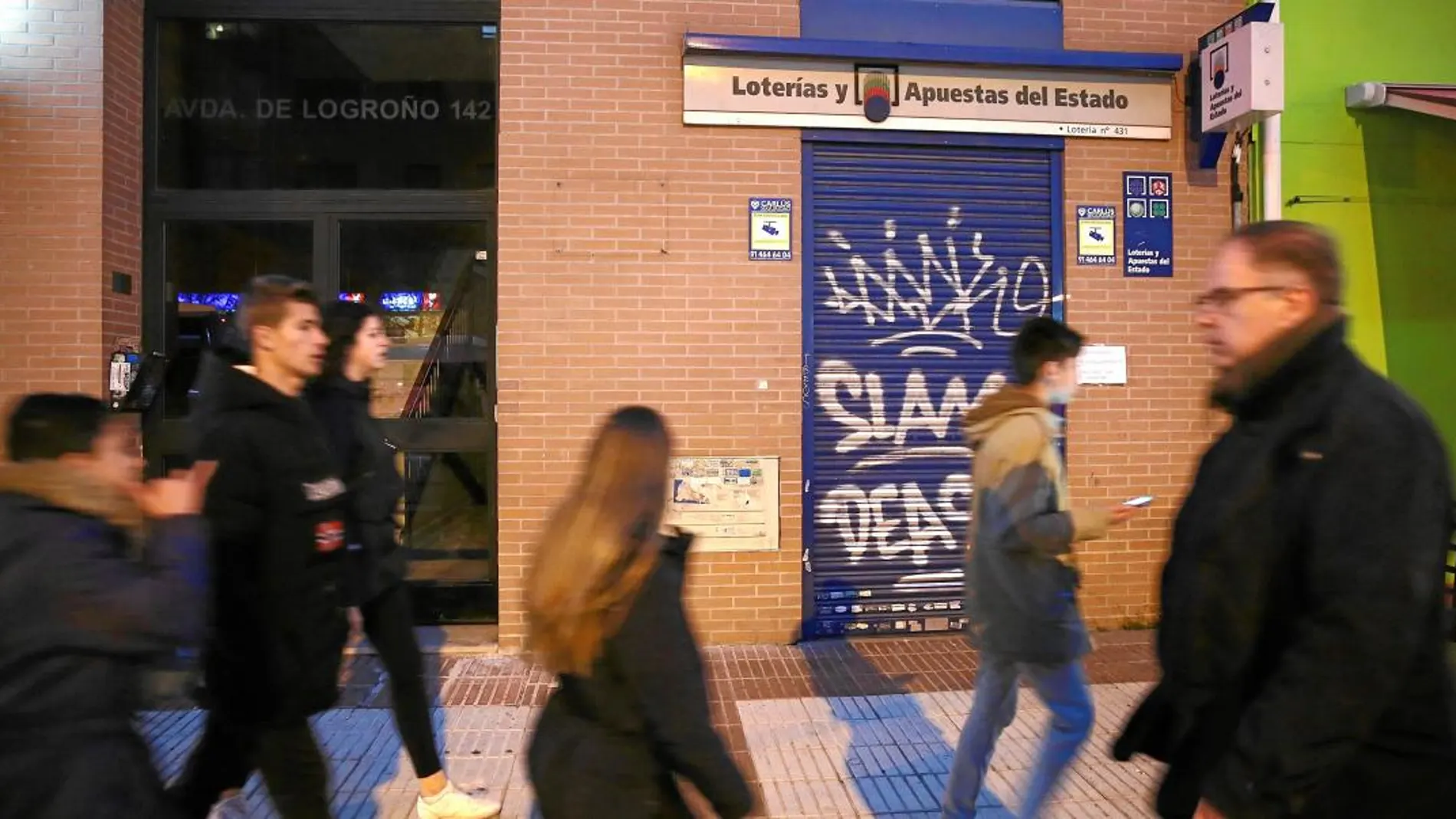 La administración de Barajas, en la Avenida de Logroño, fue una de las damnificadas
