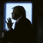 El candidato republicano a la presidencia, Donald Trump, durante un acto de campaña en Iowa el fin de semana