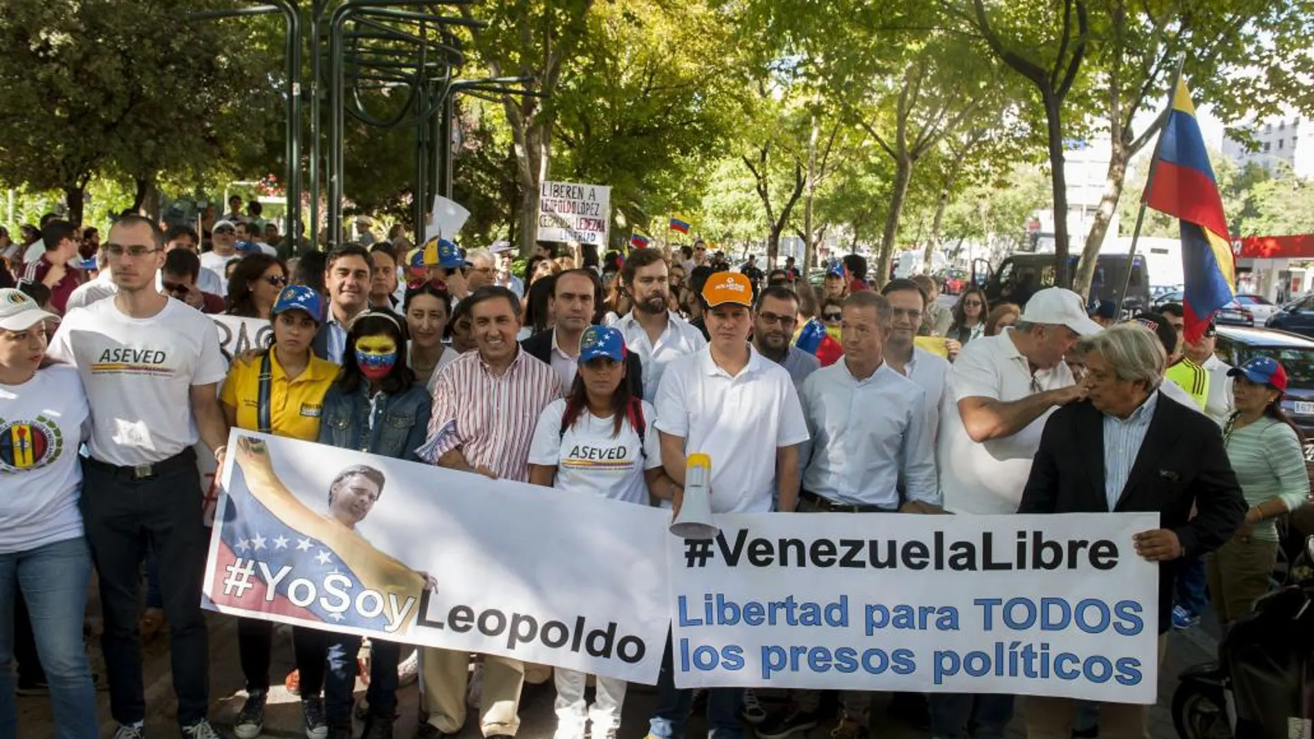 Manifestación llevada a cabo en Madrid, para pedir la liberación del opositor Leopoldo López.