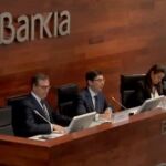 Rueda de prensa en la que se anunció el acuerdo de fusión de Bankia con BMN.