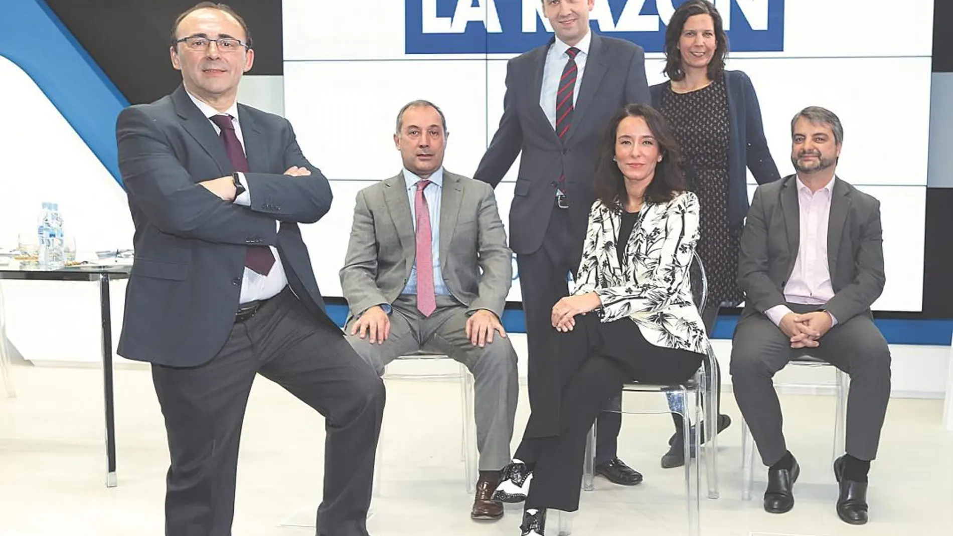 De izda. a dcha., José Ángel Arranz, Joan Carles Galcerán, Javier Puente, Teresa Terrén, Ángeles Bravo y Juan Carlos Julián
