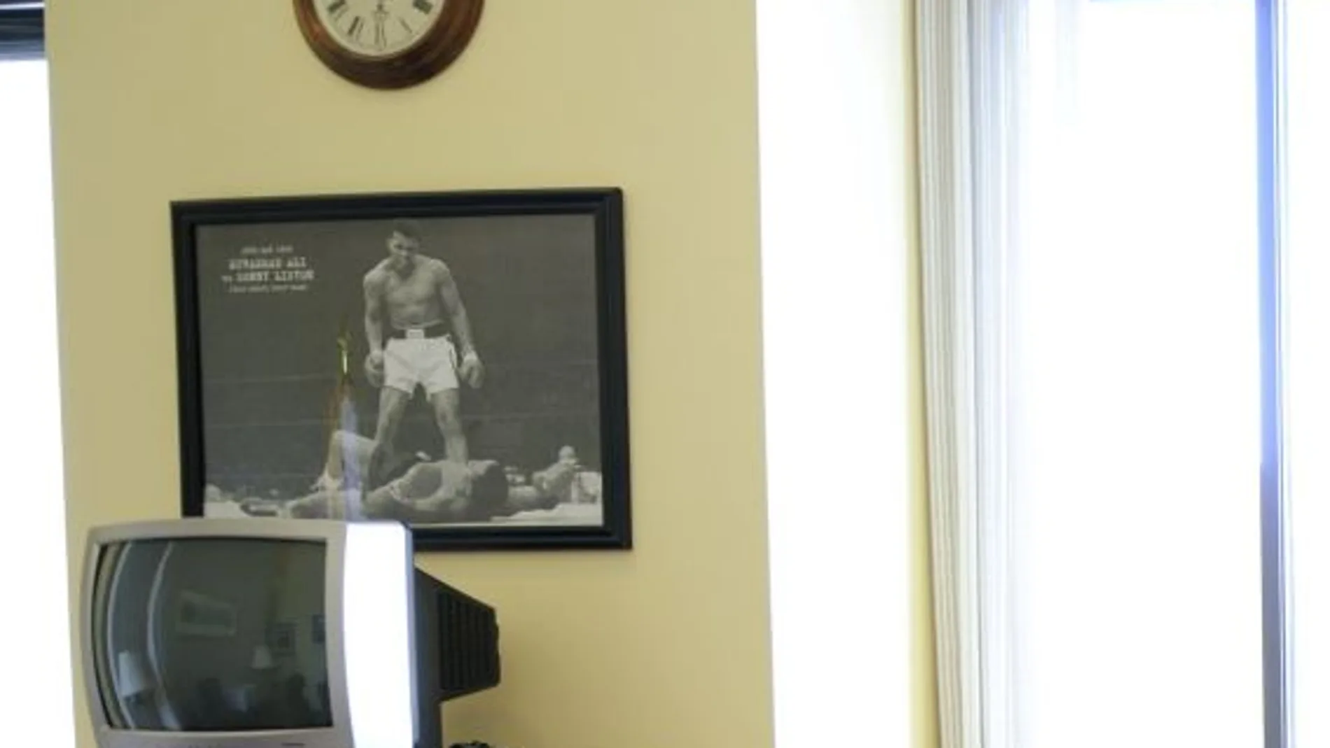 Fotografía de Muhammad Ali en el despacho del presidente Obama