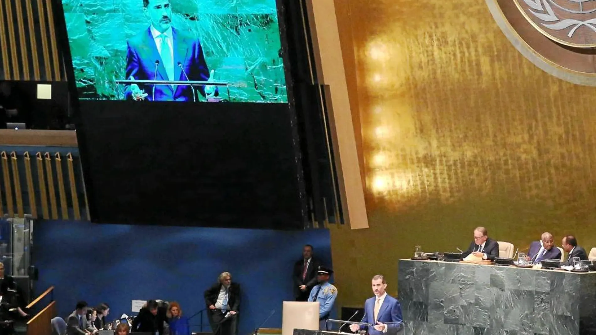 El Rey, durante su intervención en la ONU tras su proclamación en 2014
