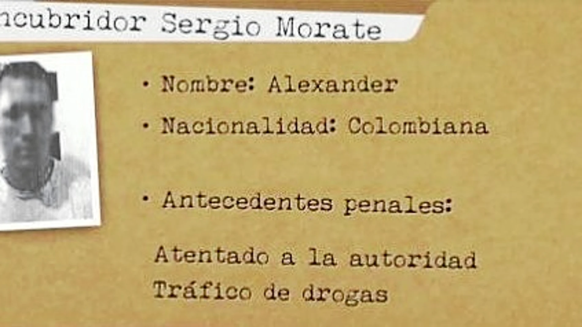 Ficha de Alexander, que conoció a Morate en el gimnasio de la prisión