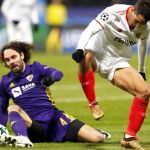 Ben Yedder durante el partido contra el Maribor esloveno