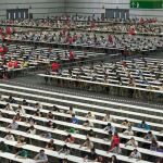 Examen en Baracaldo para cubrir 120 plazas en la Policía vasca, en una imagen de archivo