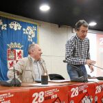 Los secretarios regionales de CCOO y UGT Ángel Hernández y Faustino Temprano, respectivamente, inauguran una jornada en la sede del CES