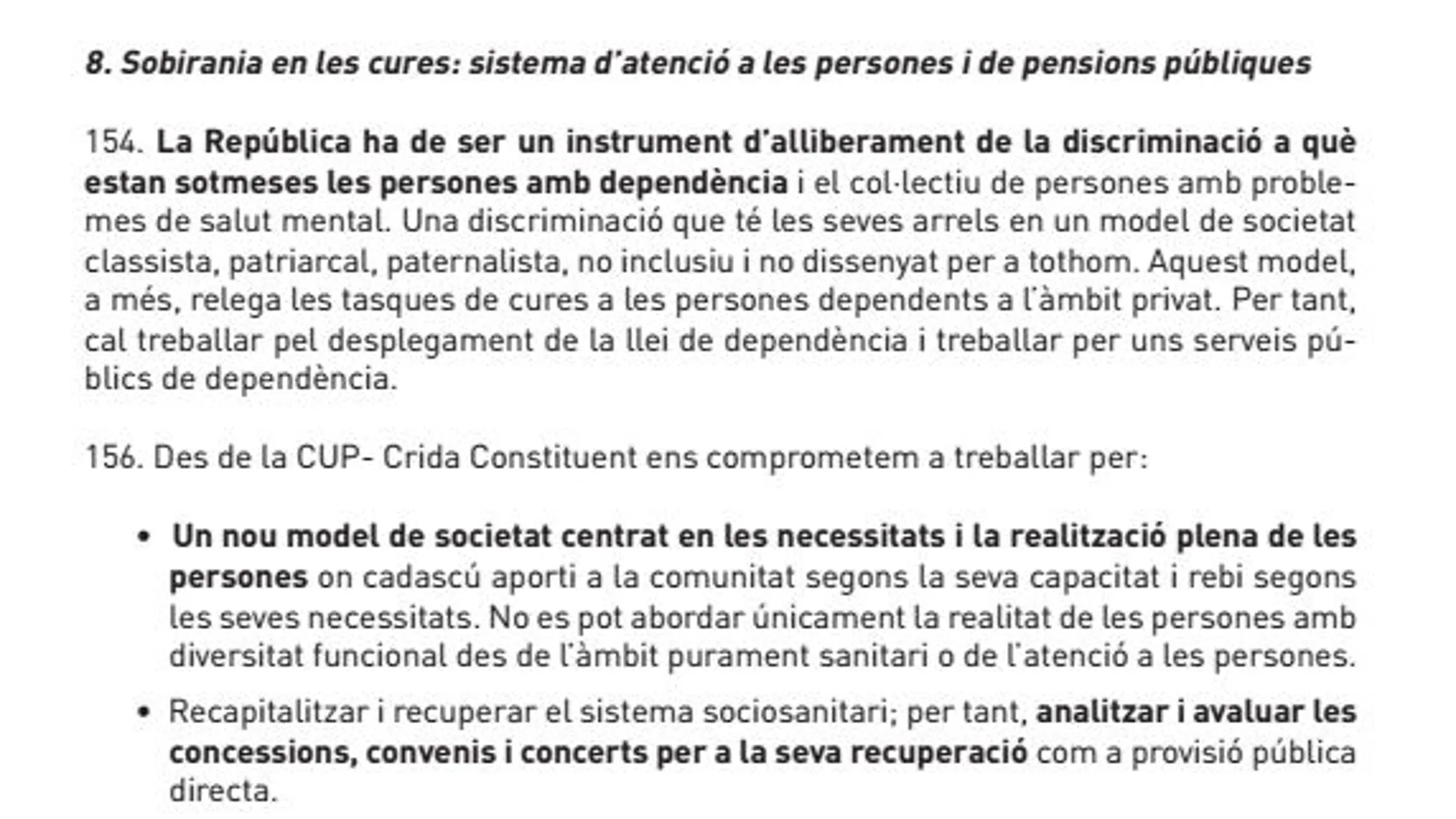 Imagen de la página 38 del programa electoral de la CUP