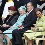 La Princesa Beatriz de Holanda, la Reina Margarita de Dinamarca, el Rey Juan Carlos I y la Reina Sofía de España asisten a las celebraciones en Estocolmo, Suecia, en ocasión del 70º aniversario del Rey Carlos XVI Gustavo de Suecia
