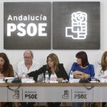 La presidenta de la Junta, Susana Díaz, ayer, durante una reunión del PSOE andaluz en Sevilla