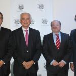 Fernando Borrachero, Secretario General Cámara de Comercio Hispano Polaca, el profesorRafael Pampillón, Rafael Cámara, Presidente de la Asociación Foro Ibérico de la Logística y Socio de IDOM y José Gasset, Presidente de la Cámara de Comercio Brasil-España.